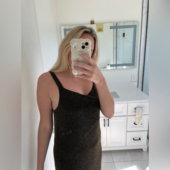 FMX&CO 90s Vintage Gold Glitter Mesh Dress - Picture 13 of 13